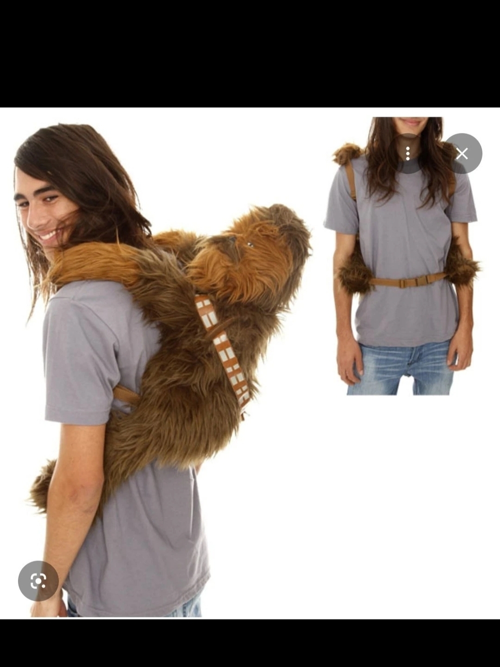 STAR WARS Chewbacca Backpack Plush 29" Adult  Faux Fur Hasbro Chewie